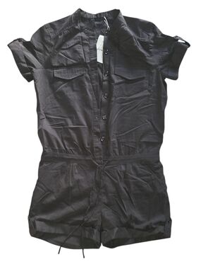 Emporio Armani Dark Brown Short Sleeve Button Romper